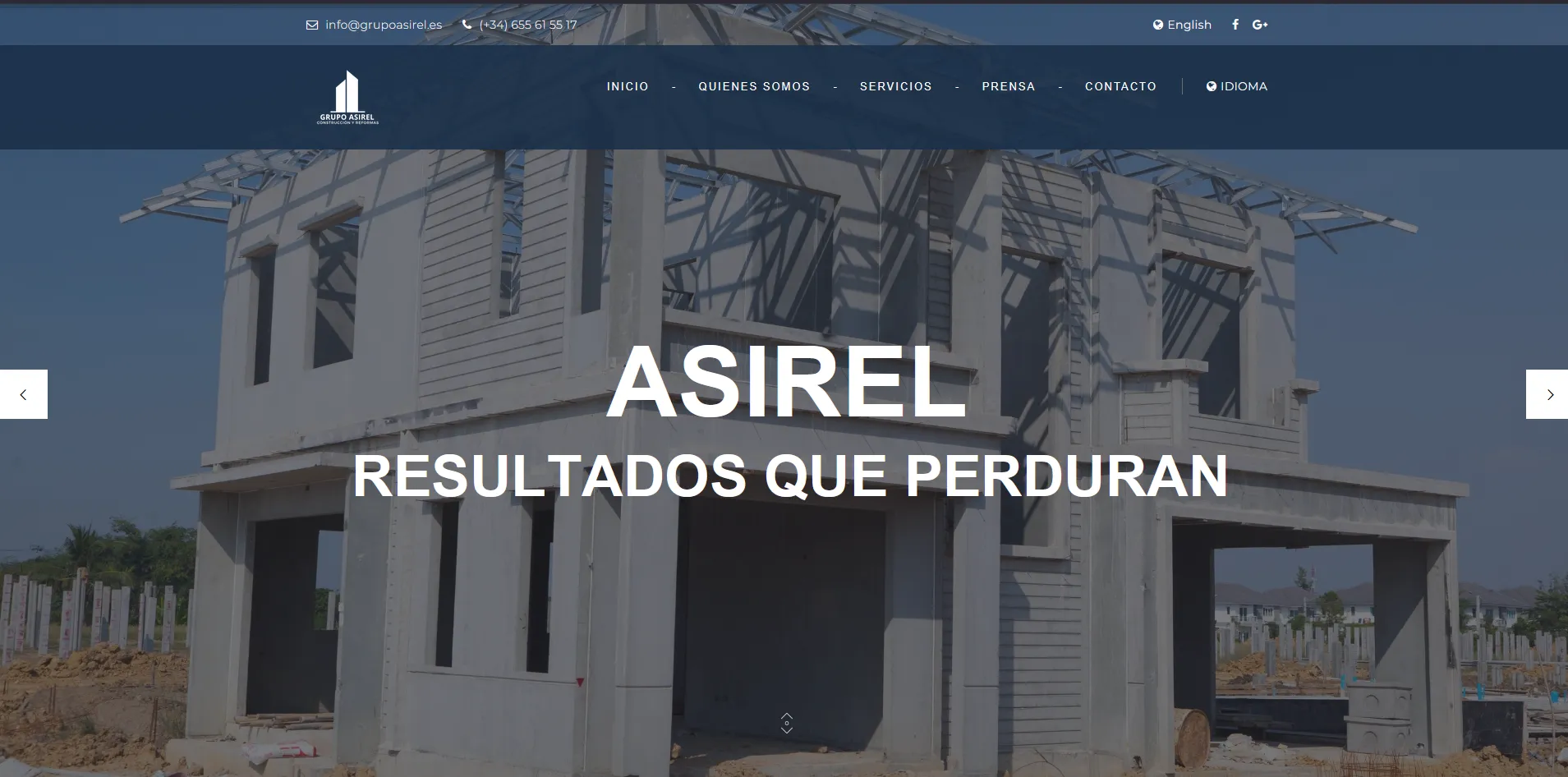 Captura del proyecto Grupo Asirel